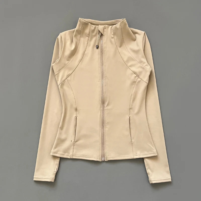 Sun Quick Drying Sports Coat Women's Tight Top Yoga Jacket Long Sleeve Zipper Jacket Running Fitness Women's Jacket S-3XL