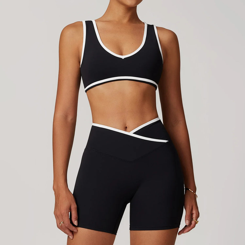 Yoga Set 2 Pieces Workout Outfits Fitness Sportswear Gym Tracksuit High Waist Leggings Sports Bra Athletic Wear Women Clothes