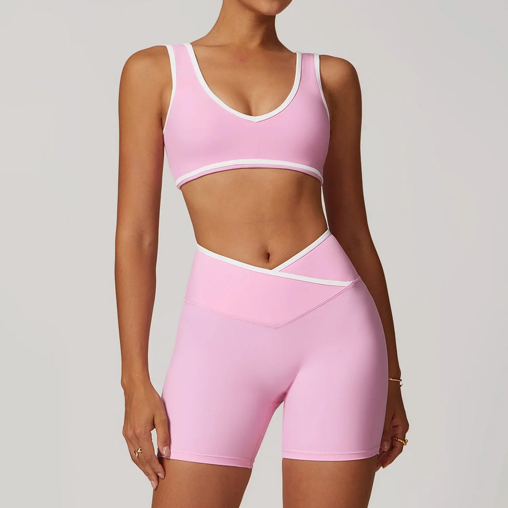 Yoga Set 2 Pieces Workout Outfits Fitness Sportswear Gym Tracksuit High Waist Leggings Sports Bra Athletic Wear Women Clothes