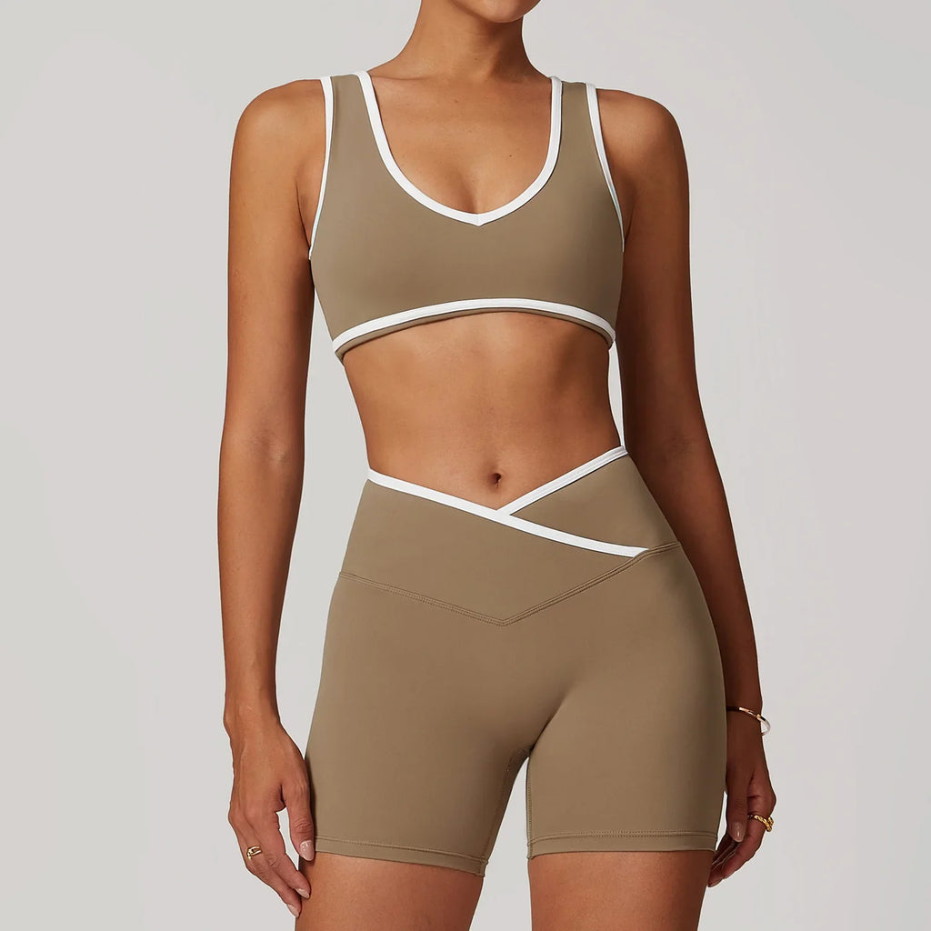 Yoga Set 2 Pieces Workout Outfits Fitness Sportswear Gym Tracksuit High Waist Leggings Sports Bra Athletic Wear Women Clothes